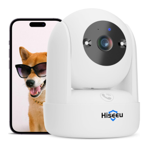 Caméra WiFi Intérieure Hiseeu 2K 360 – Vision Nocturne, Détection Humaine & Audio Bidirectionnel
