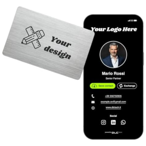 Carte de Visite NFC en Métal - Personnalisable avec QR Code et Partage Instantané