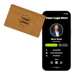 Carte de Visite NFC en Bois - Personnalisable avec QR Code et Partage Instantané