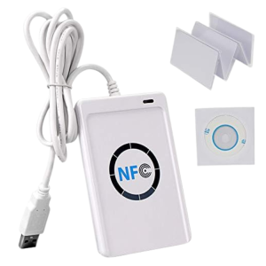 Lecteur & Graveur NFC RFID ACR122U - Copieur & Programmeur 13.56 MHz avec Logiciel & Cartes Blanches